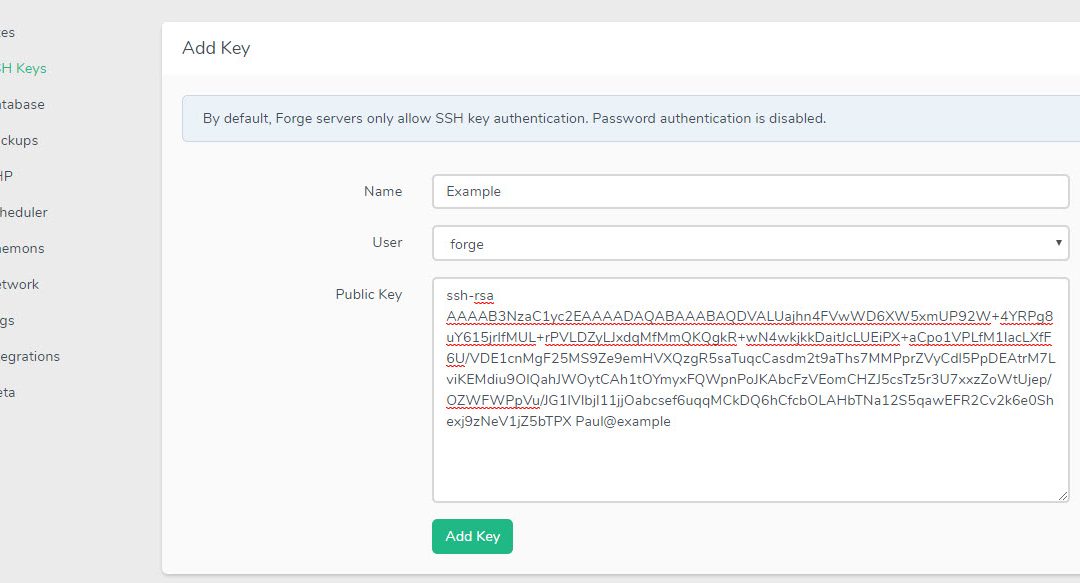Set up a database connection with Forge and Navicat